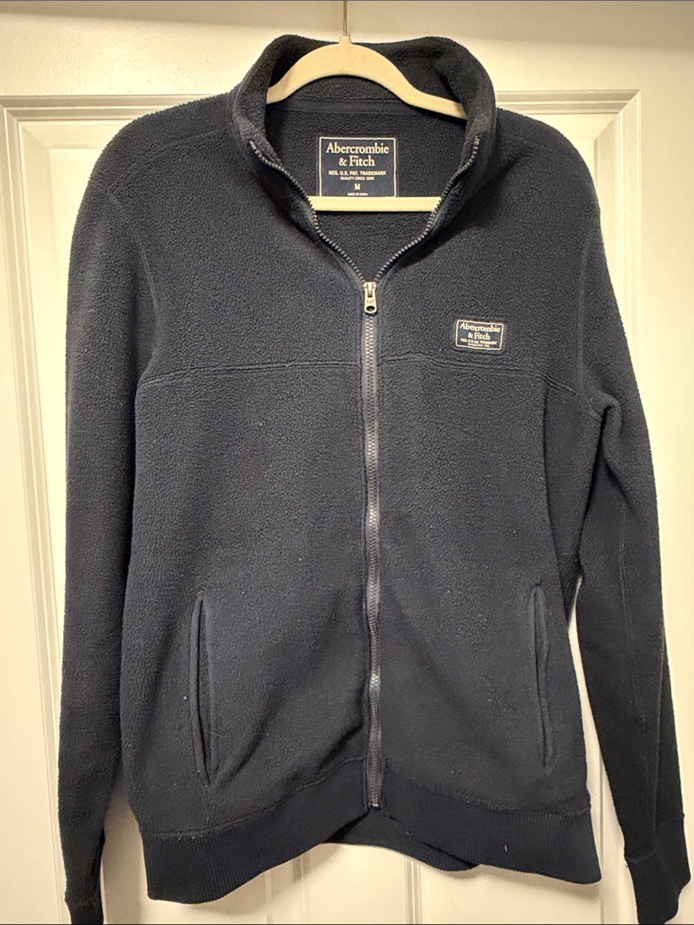 Abercrombie & Fitch Men's Full-Zip Fleece Jacket - Navy